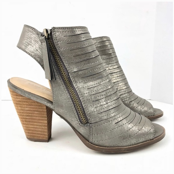 Lauren Blackwell Shoes - 🔥Lauren Blackwell “Aria” Pewter Peep-Toe Bootie Size 6.5